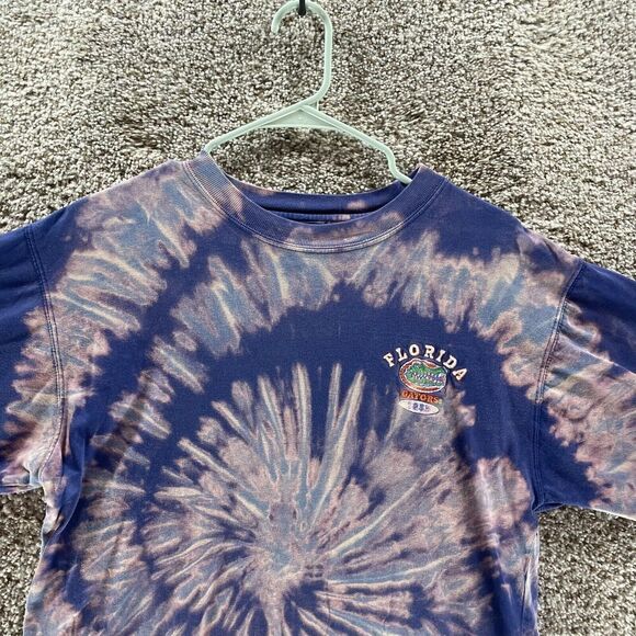 Vintage Florida Gators Shirt Womens Large Purple Tie Dye Embroidered Logo Ladies - Picture 3 of 11